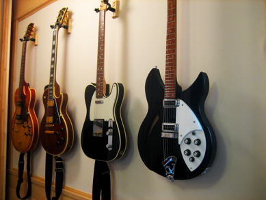 Wall of guitars